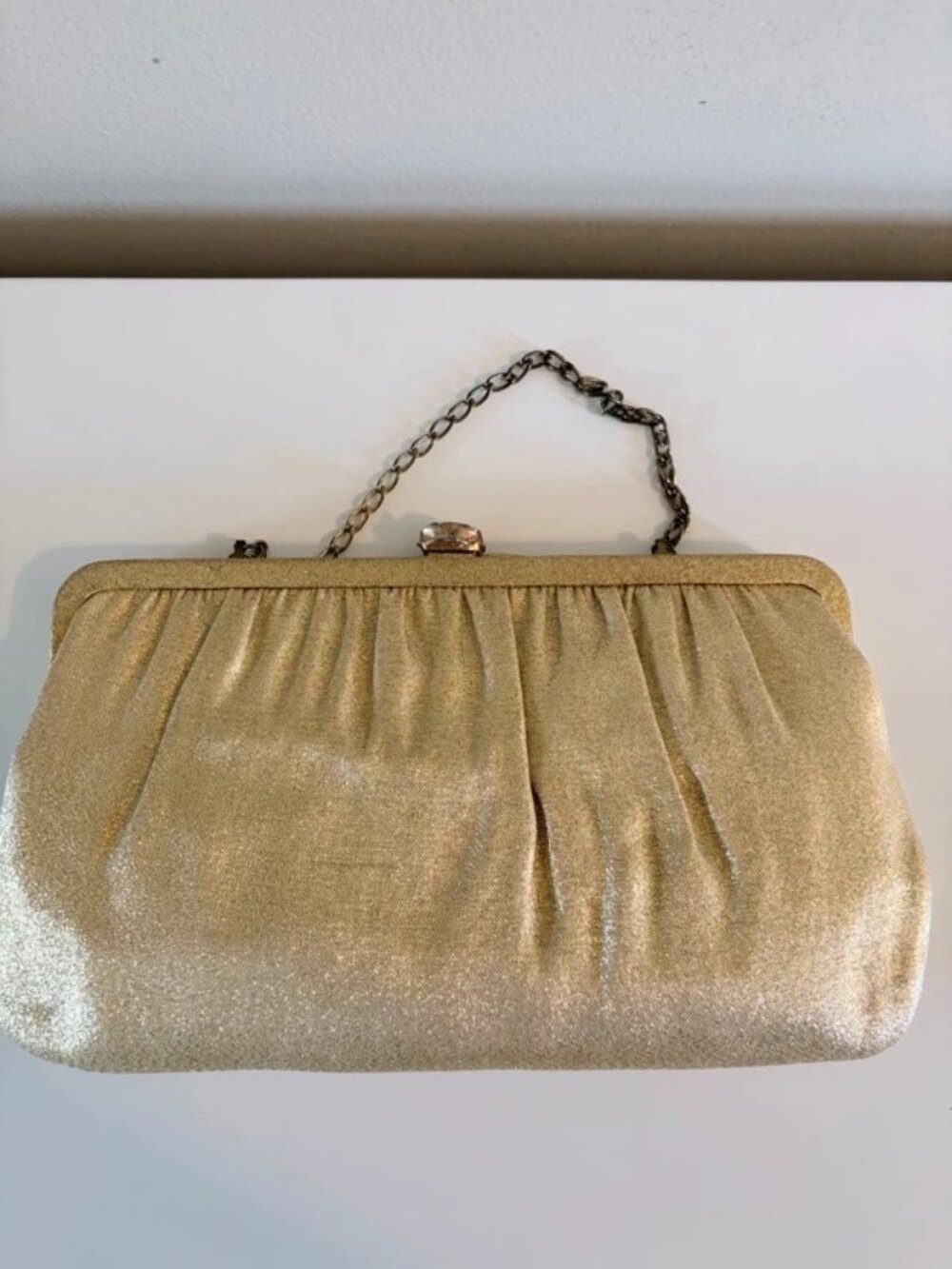 Vintage Gold Sparkly Clutch Purse 10"x5"